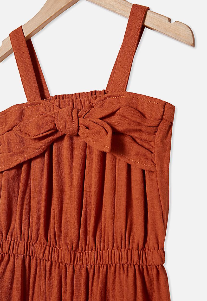 Cotton On - Tully tie front jumpsuit - roasted almond