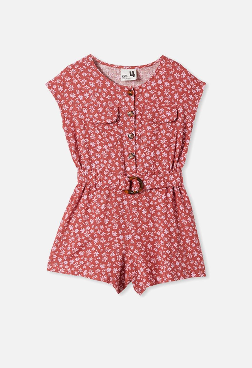 Cotton On - Remi playsuit - garnet/ditsy floral