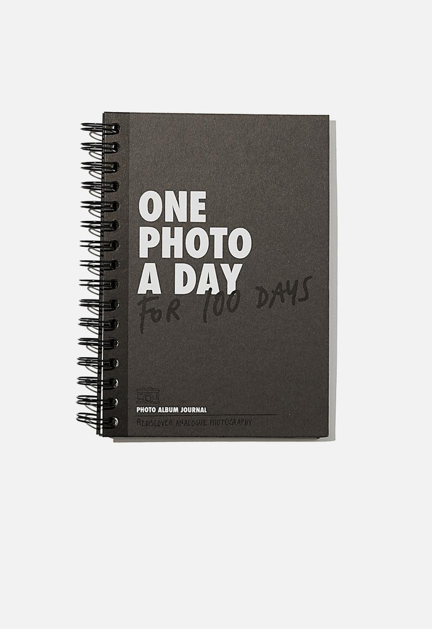 Typo - A5 fashion activity journal - one photo a day grey