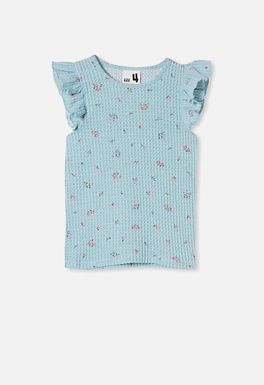 Cotton On - Emma short sleeve flutter pj set - ether floral