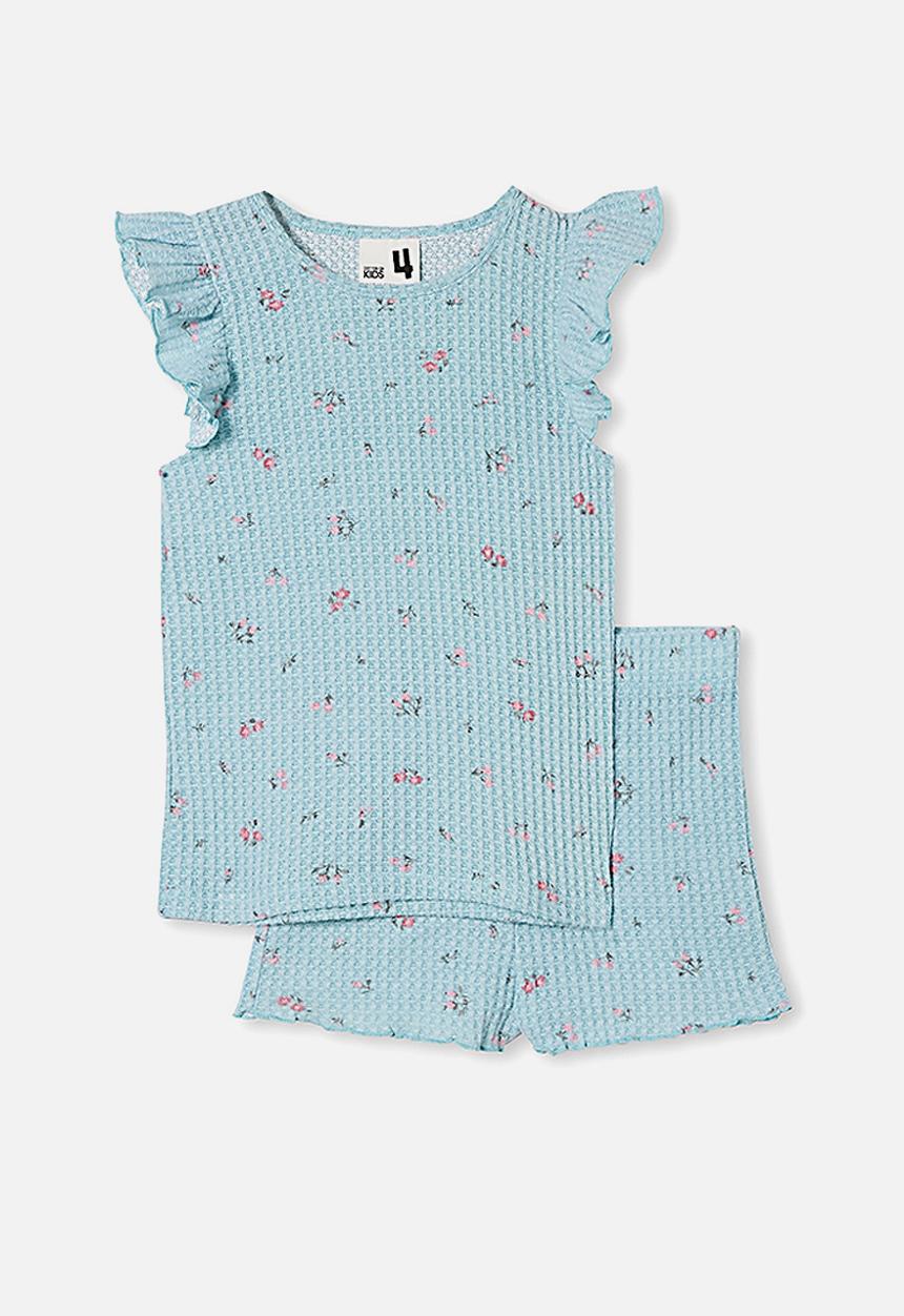 Cotton On - Emma short sleeve flutter pj set - ether floral
