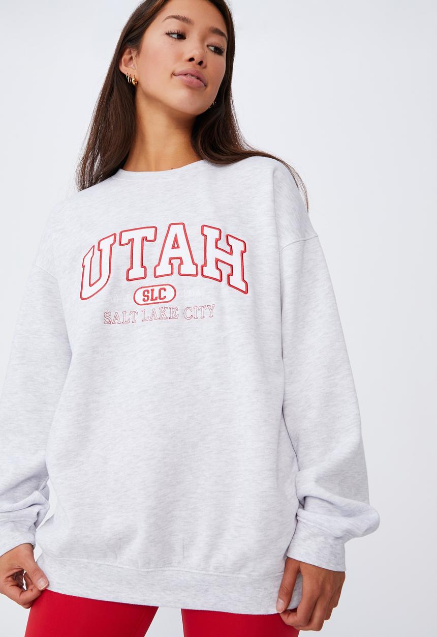 Factorie - Oversized graphic crew - grey