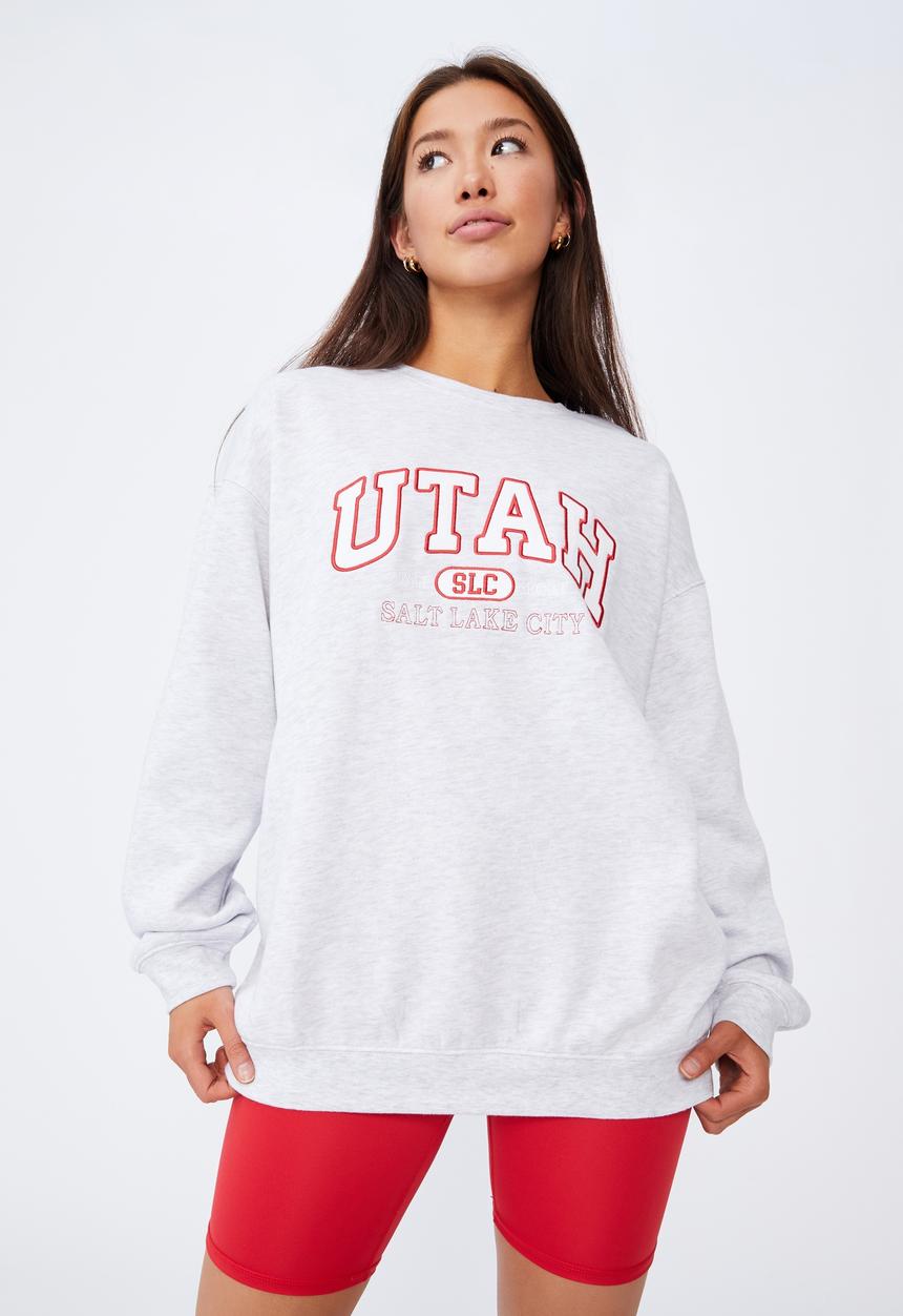 Factorie - Oversized graphic crew - grey