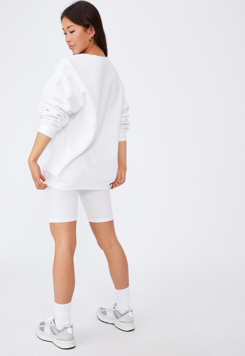 Factorie - Oversized graphic crew - white