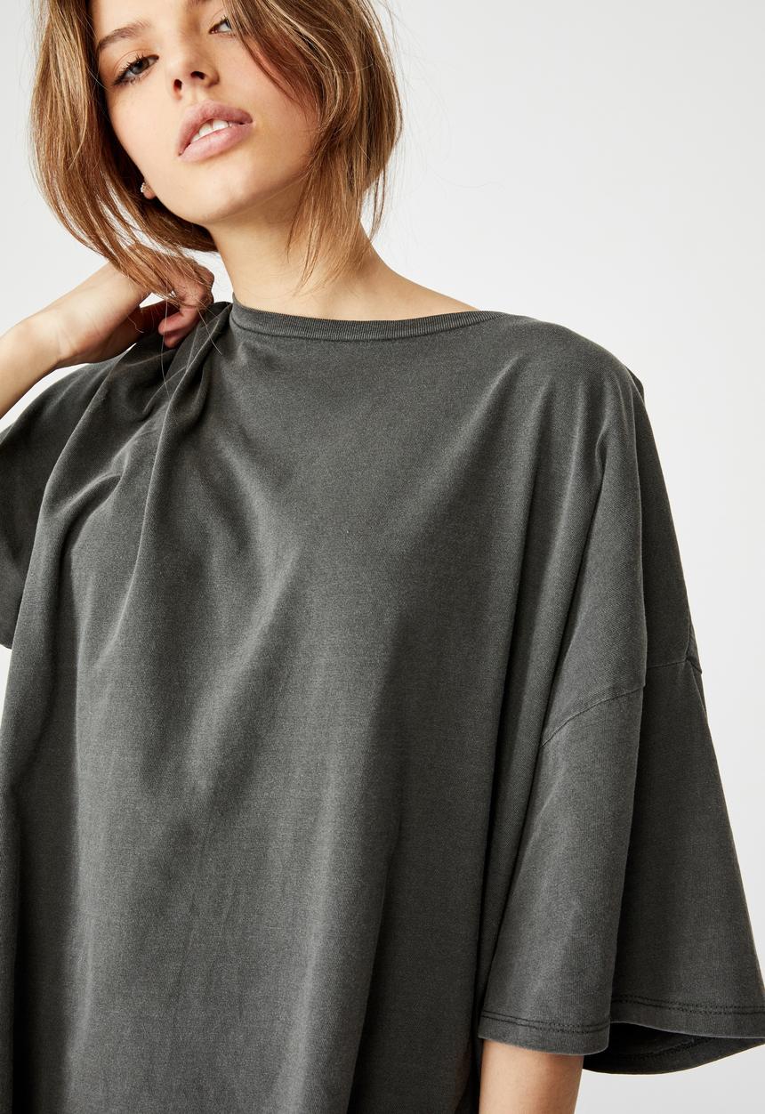Factorie - T-shirt dress - washed black