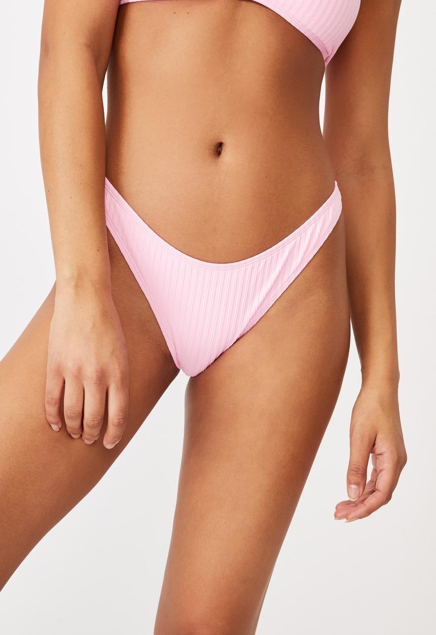 Cotton On - Refined high side brazilian bikini bottom - strawberry rib