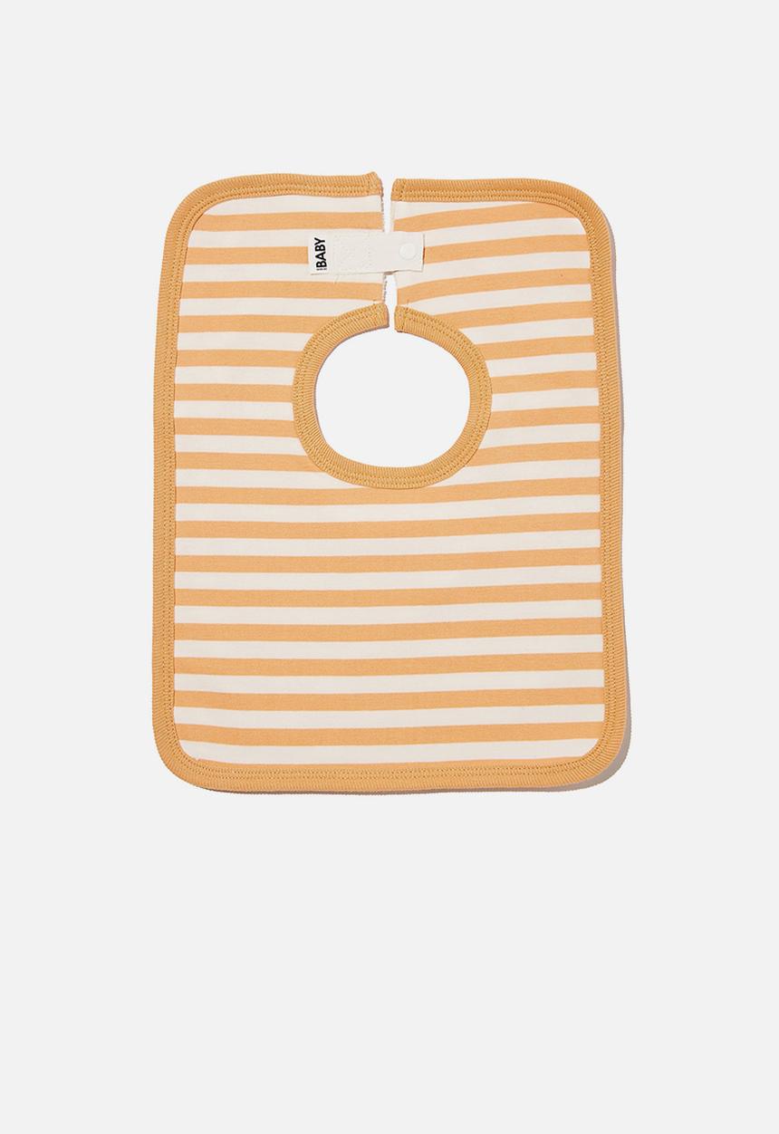 Cotton On - The square bib - hannah stripe apricot sun/vanilla