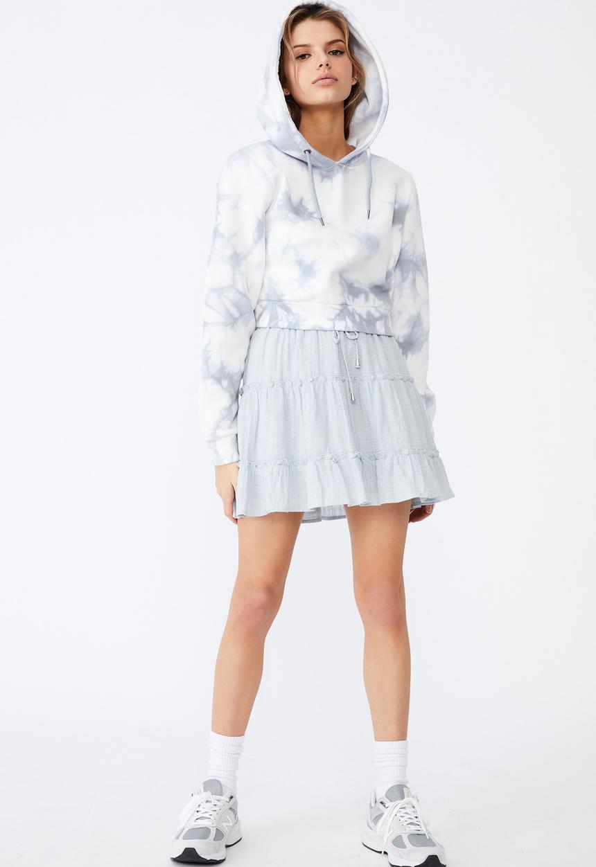 Factorie - Textured tiered skirt - slate grey