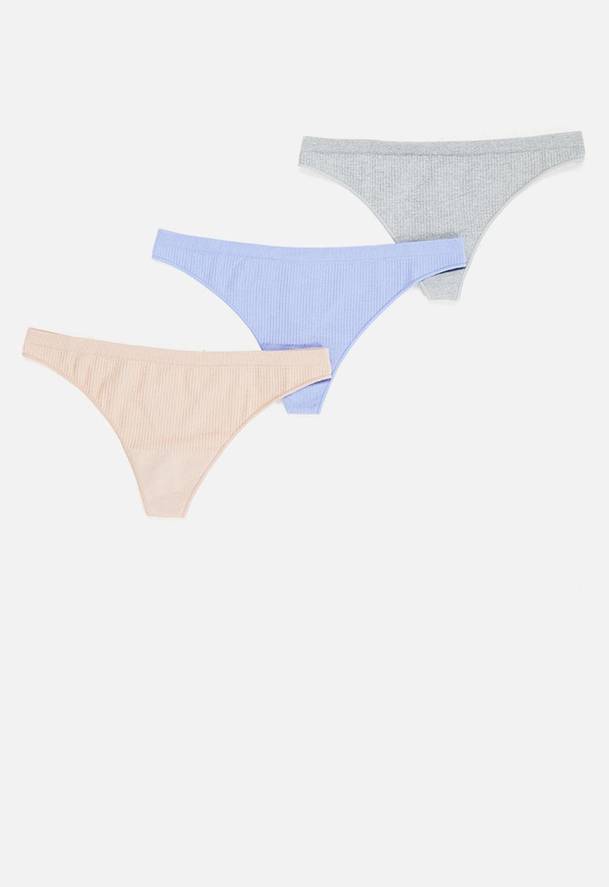 Cotton On - Seamfree rib g-string brief 3pack - multi