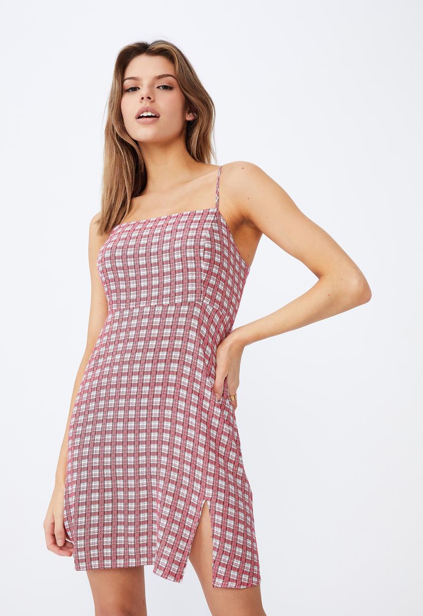 Factorie - Fit and flare split dress - red