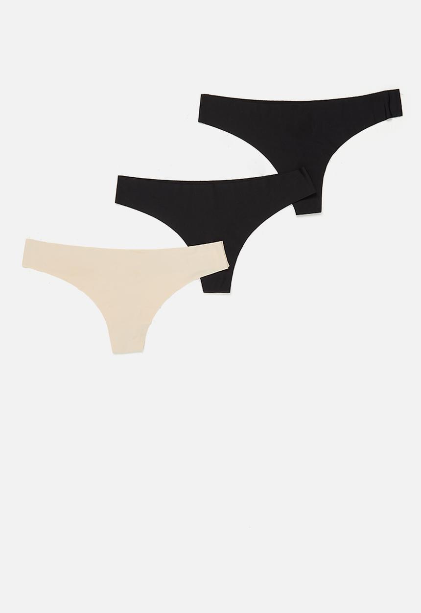 Cotton On - Seamless essential g-string brief - neutral & black