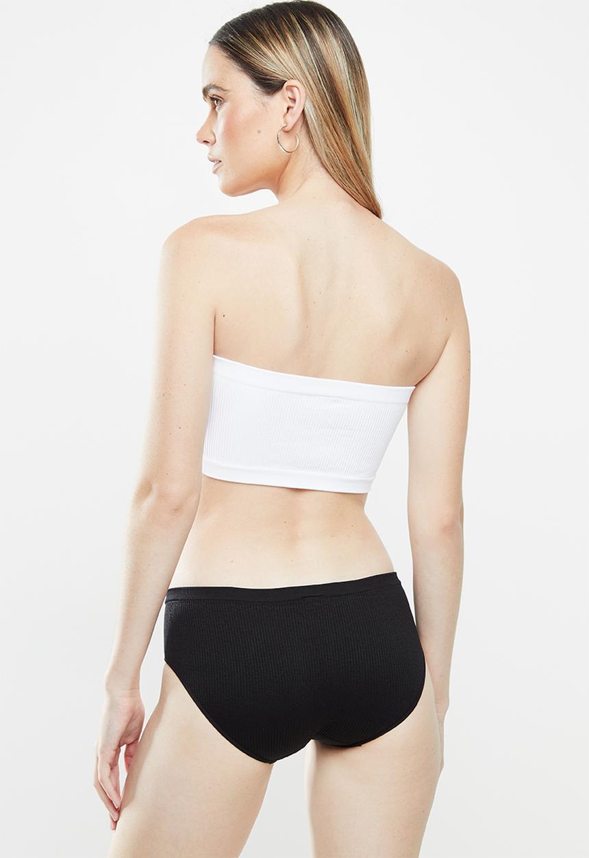 Cotton On - Seamfree rib boyleg brief 3 pack - black & grey