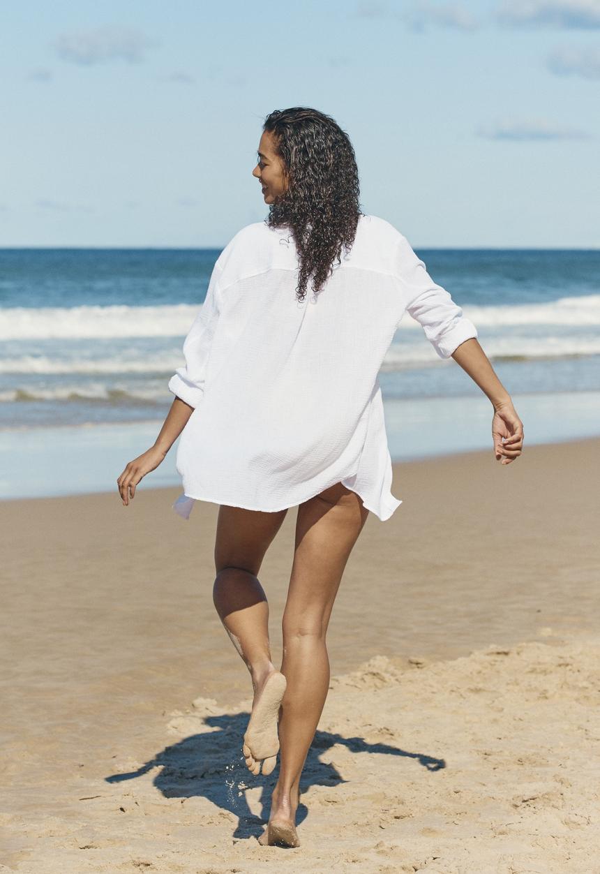 Cotton On - Oversized beach shirt - white