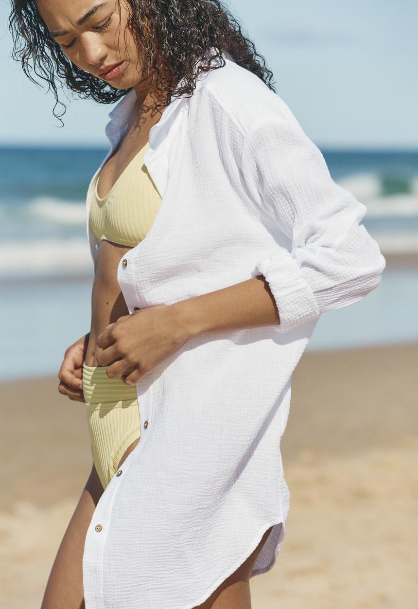 Cotton On - Oversized beach shirt - white