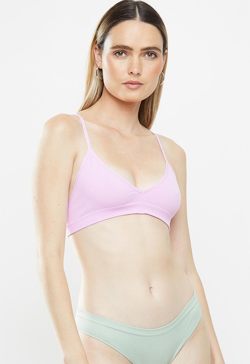 Cotton On - Seamfree triangle bralette - purple & blue