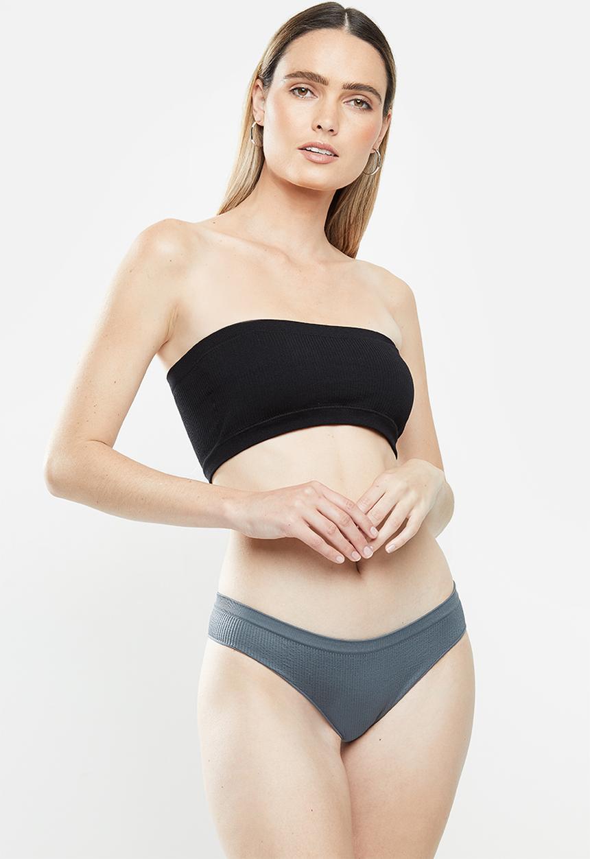 Cotton On - Seamfree rib brasiliano brief - grey