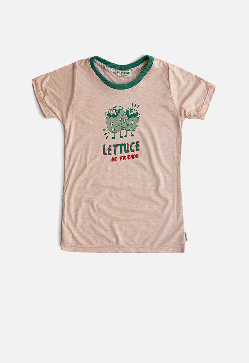 Sticky Fudge - Girls lettuce be friends tee - pink