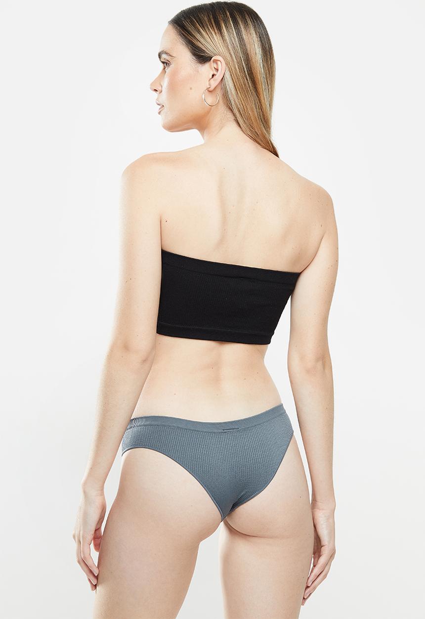 Cotton On - Seamfree rib brasiliano brief - grey