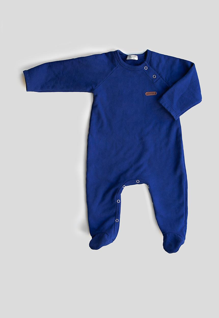 Sticky Fudge - Long sleeve footed babygrow - indigo