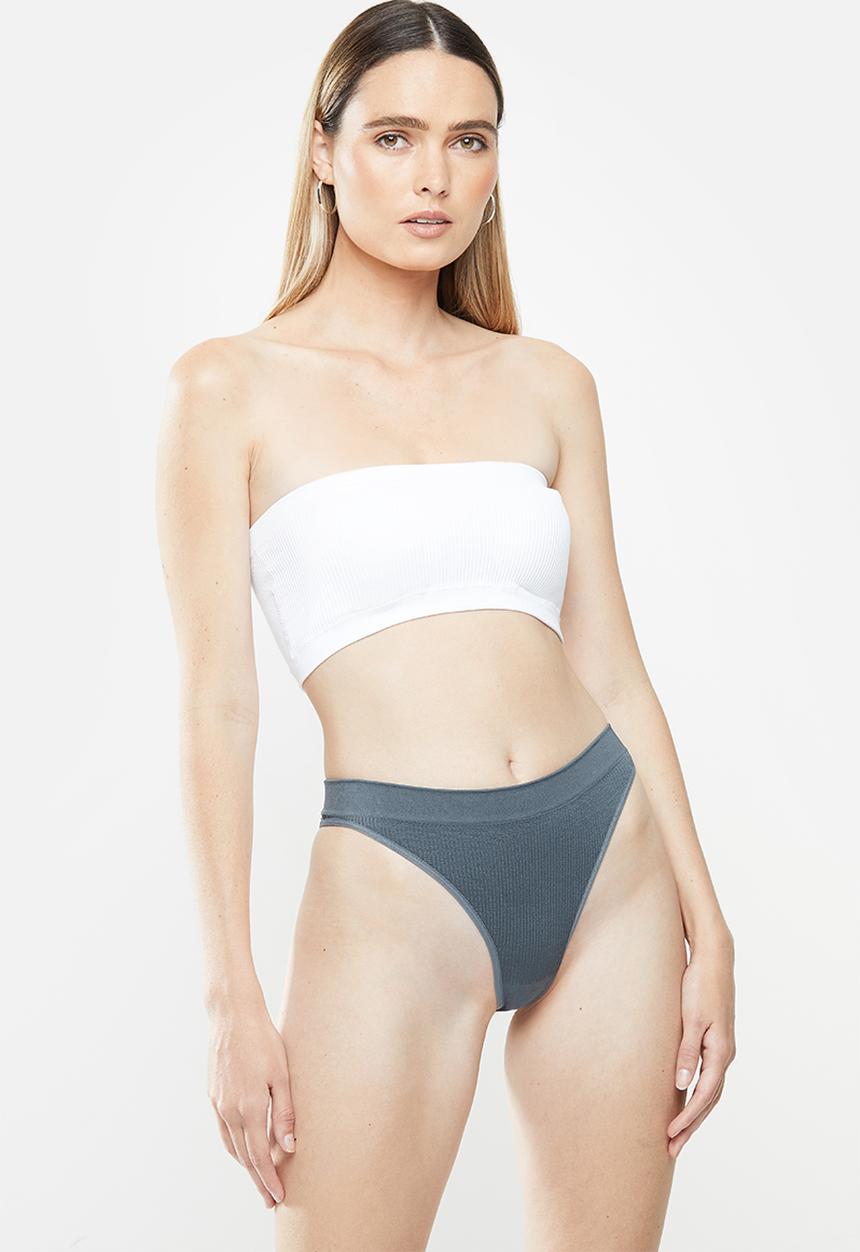 Cotton On - Seamfree high cut brasiliano brief - grey