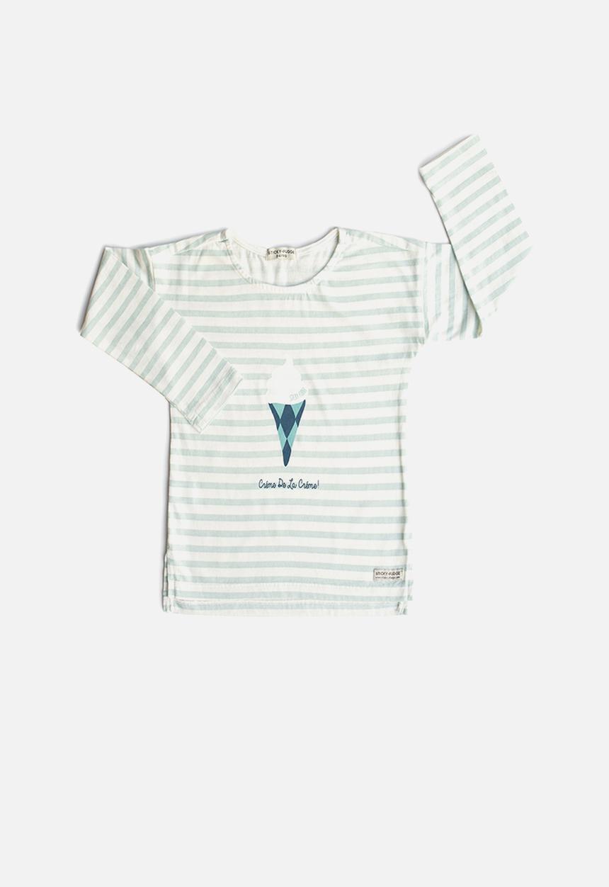 Sticky Fudge - Ice cream stripe tee - blue