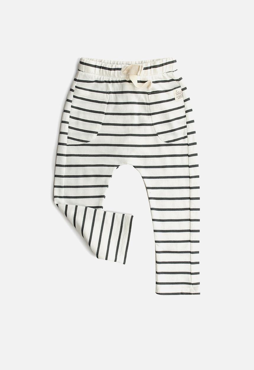 Sticky Fudge - Nautical track pants - charcoal & white