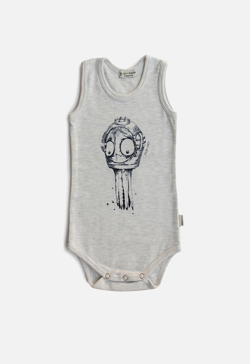 Sticky Fudge - Sleeveless octopus onesie - grey