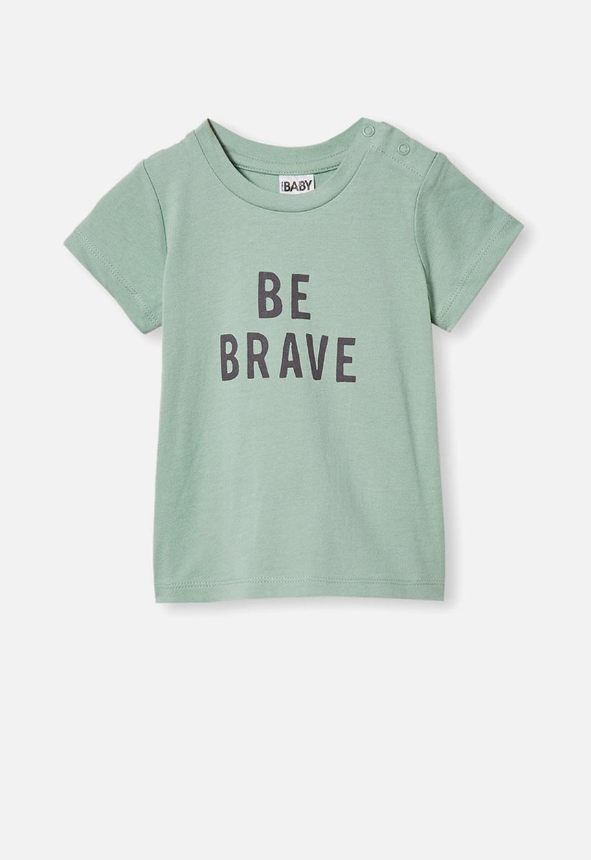 Cotton On - Jamie short sleeve tee - smashed avo/be brave