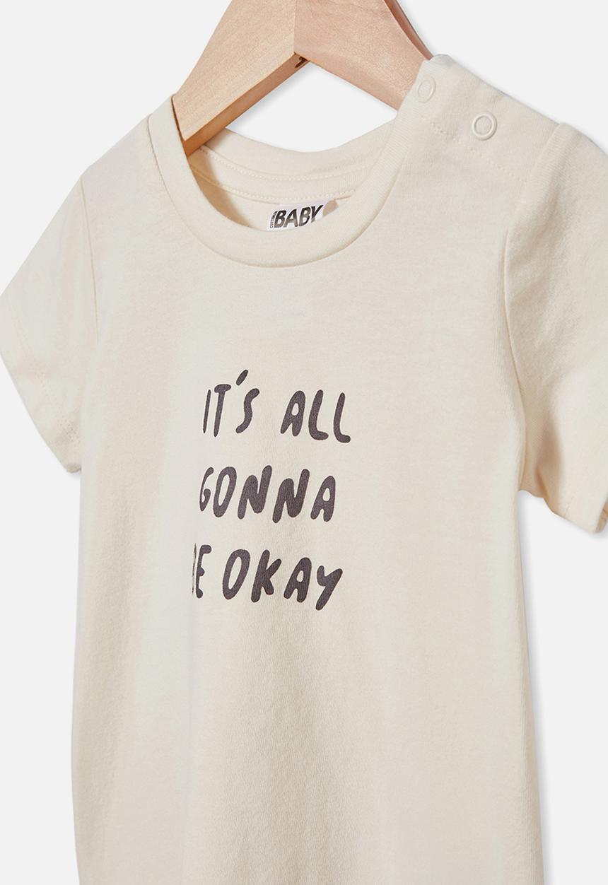 Cotton On - Jamie short sleeve tee - dark vanilla/gonna be ok