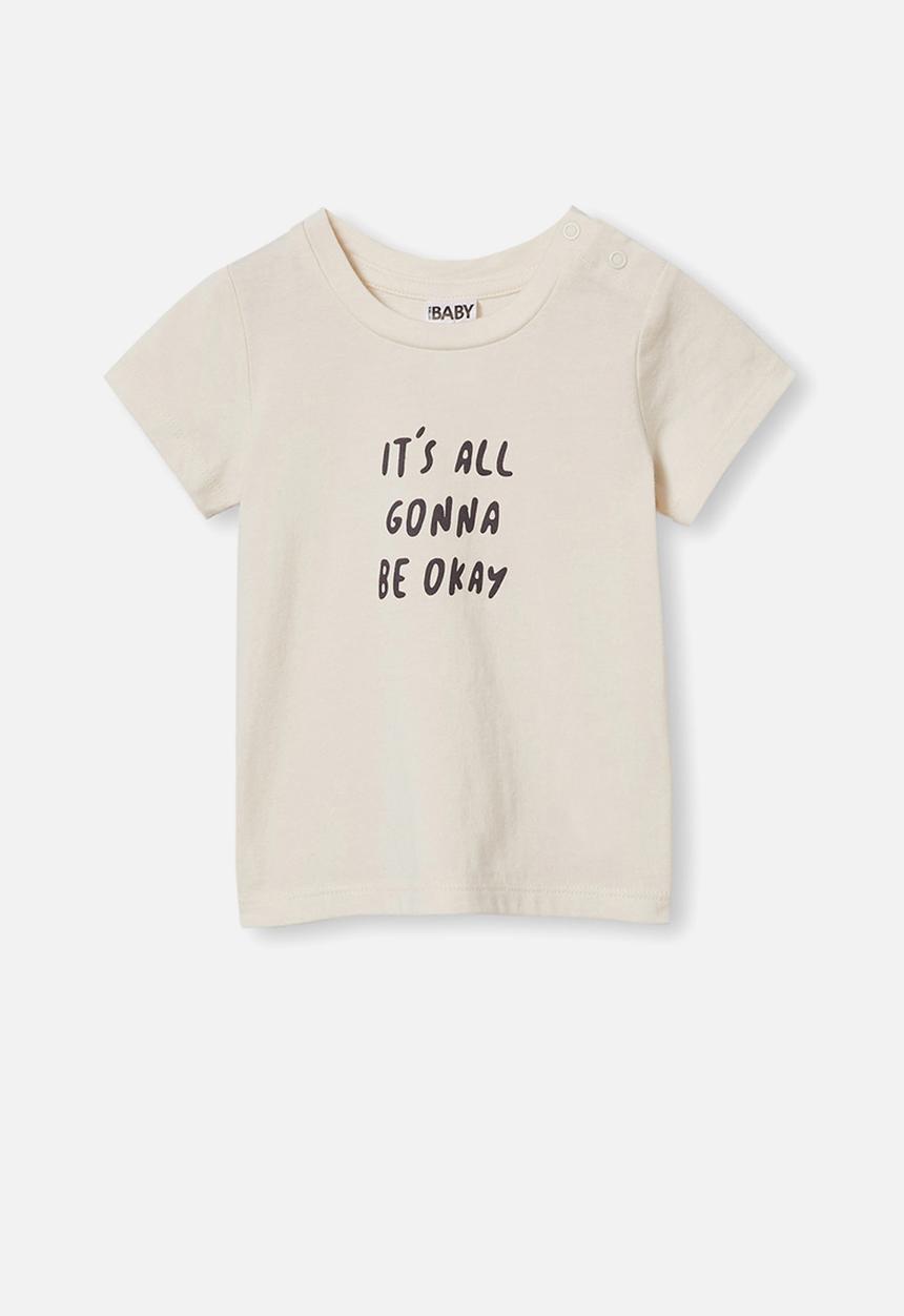 Cotton On - Jamie short sleeve tee - dark vanilla/gonna be ok