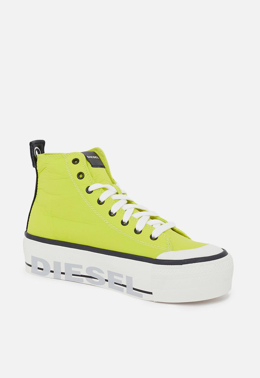 Diesel  - S-astico mc wedge sneakers - neon yellow