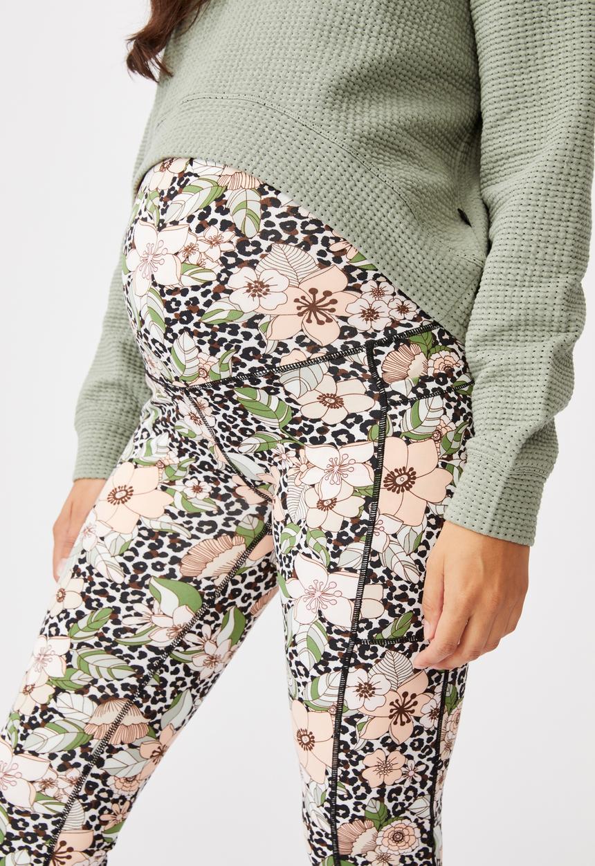 Cotton On - Maternity love you a latte 7/8 tight - tropical leopard