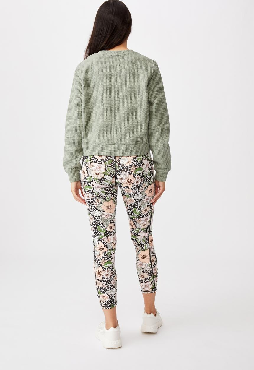 Cotton On - Maternity love you a latte 7/8 tight - tropical leopard