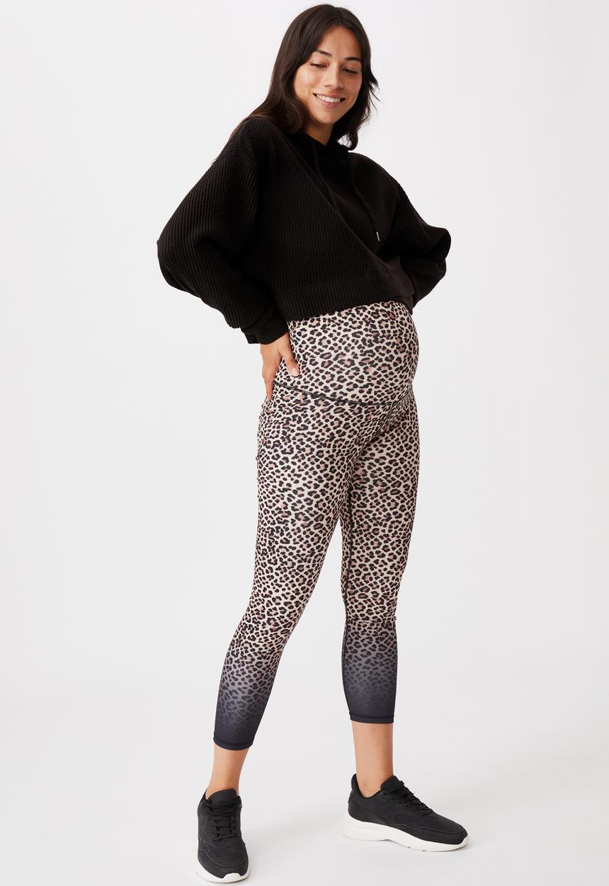 Cotton On - Maternity love you a latte 7/8 tight - animal ombre
