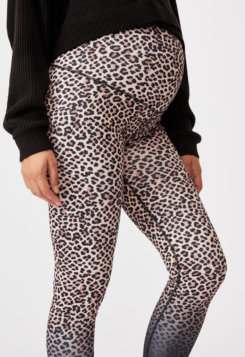 Cotton On - Maternity love you a latte 7/8 tight - animal ombre