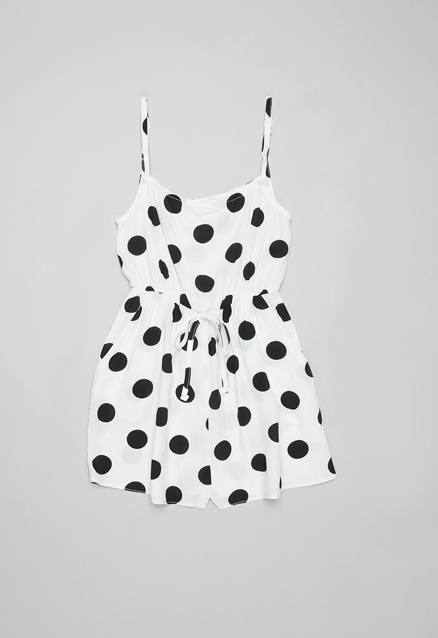 Superbalist - Tweens viscose playsuit -  white & black 