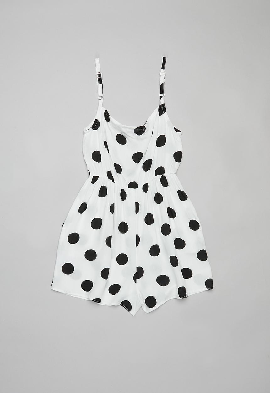 Superbalist - Tweens viscose playsuit -  white & black 