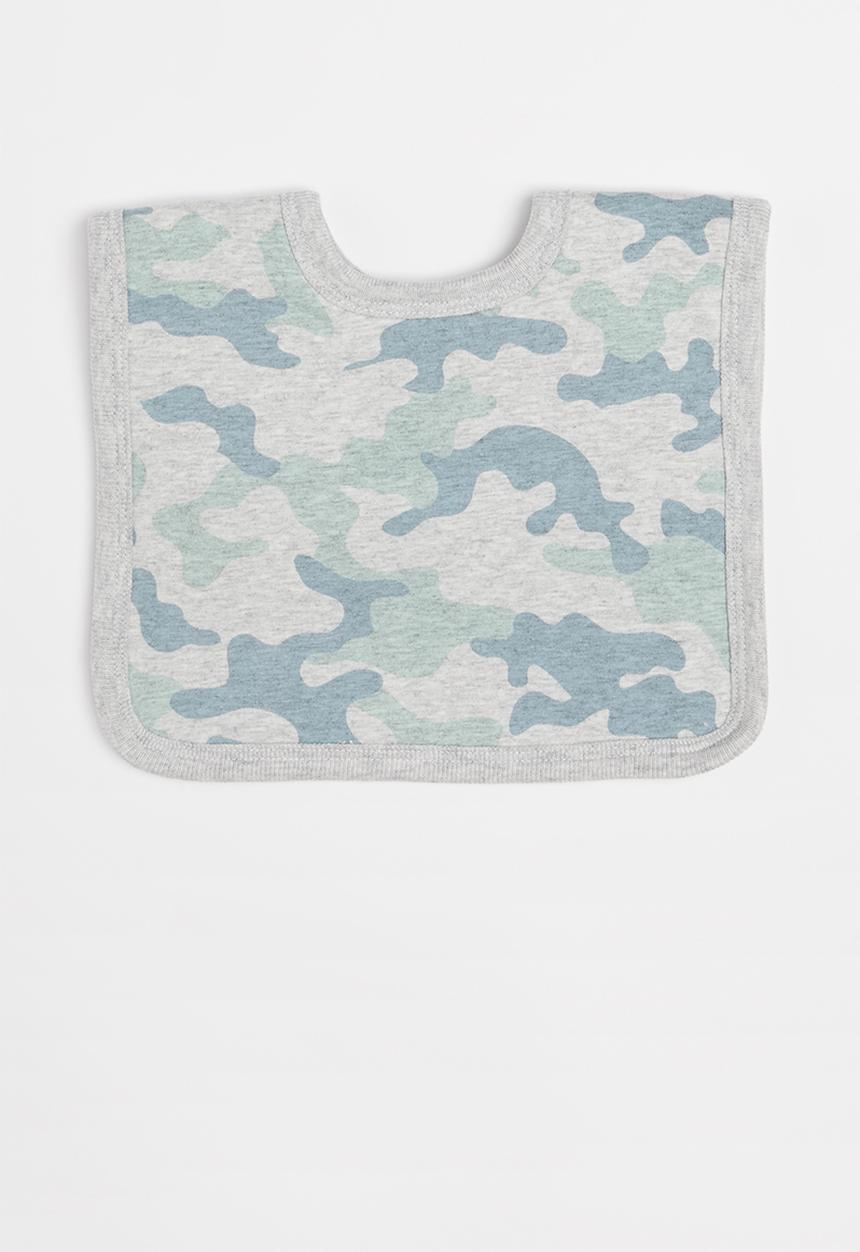 Cotton On - The square bib - cloud marle stone green camo