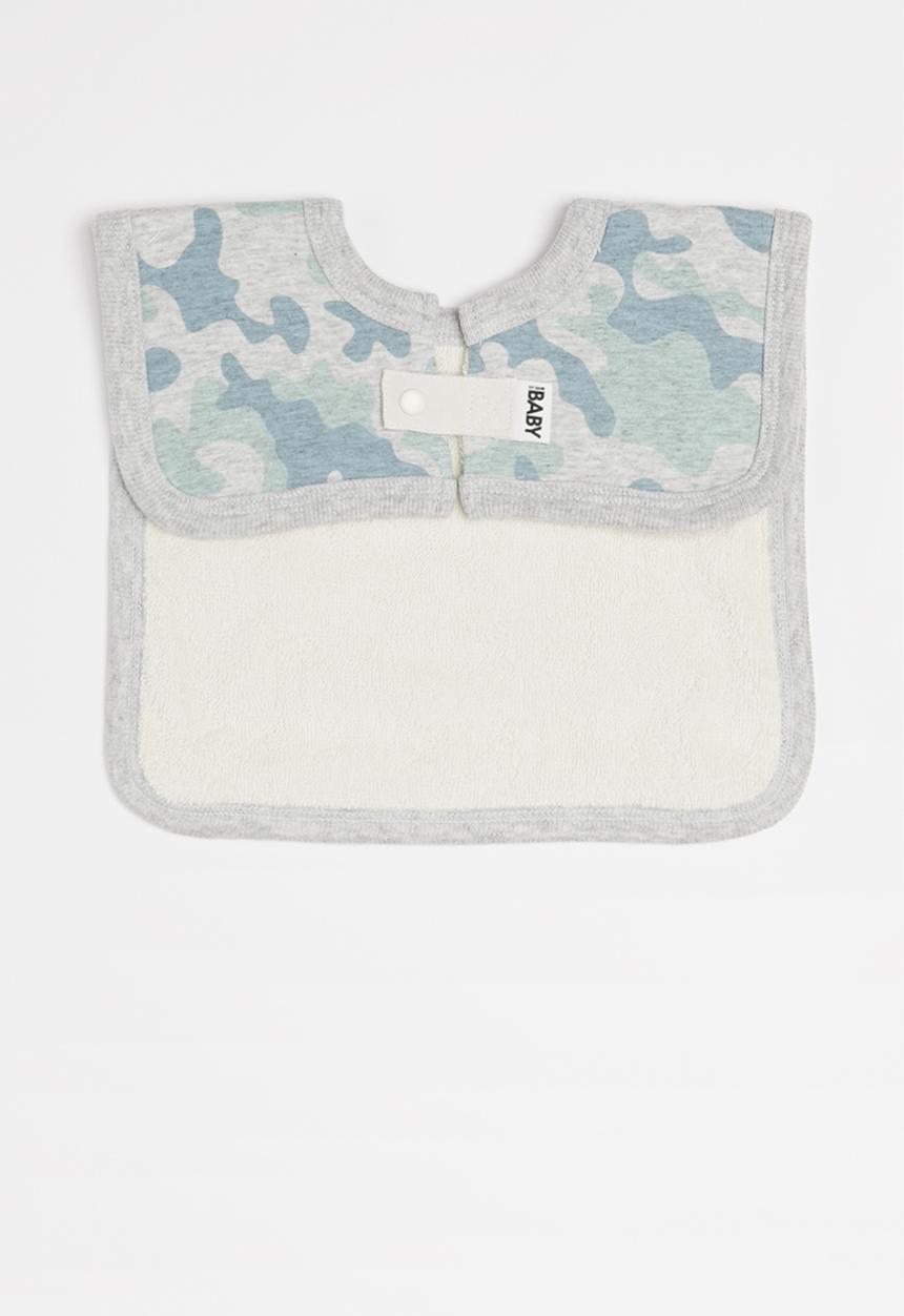 Cotton On - The square bib - cloud marle stone green camo