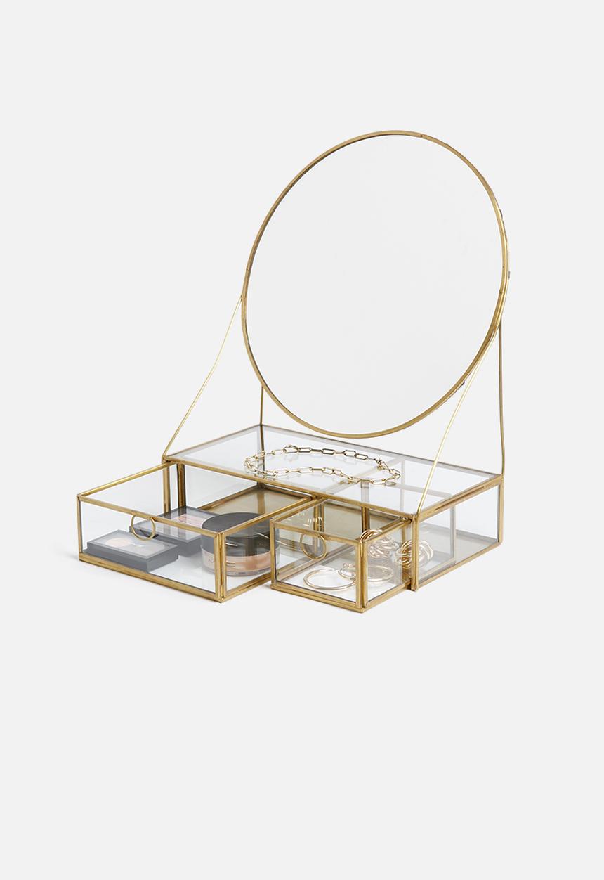 Sixth Floor - Mirror with draw storage - gold