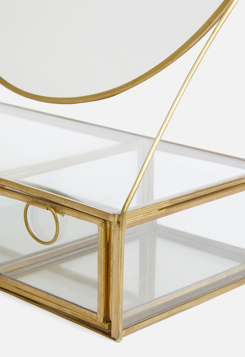 Sixth Floor - Mirror with draw storage - gold