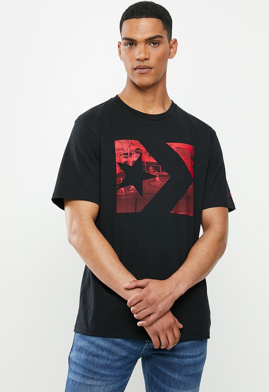 Converse - Converse photo fill star chevron tee - black