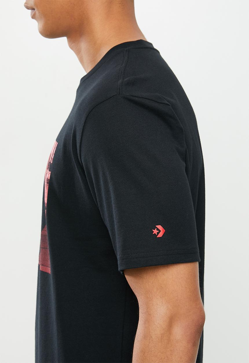 Converse - Converse photo fill star chevron tee - black