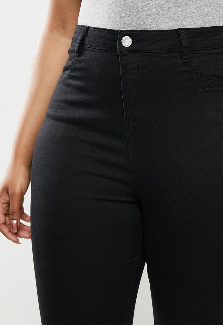Missguided - Plus lawless slash knee highwaisted supersoft - black