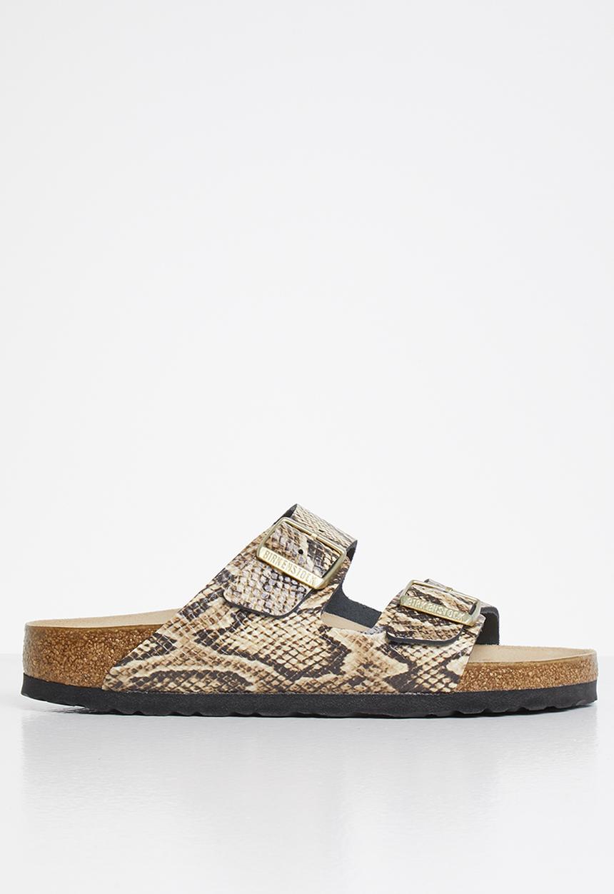 Birkenstock - Arizona embossed leather narrow - beige