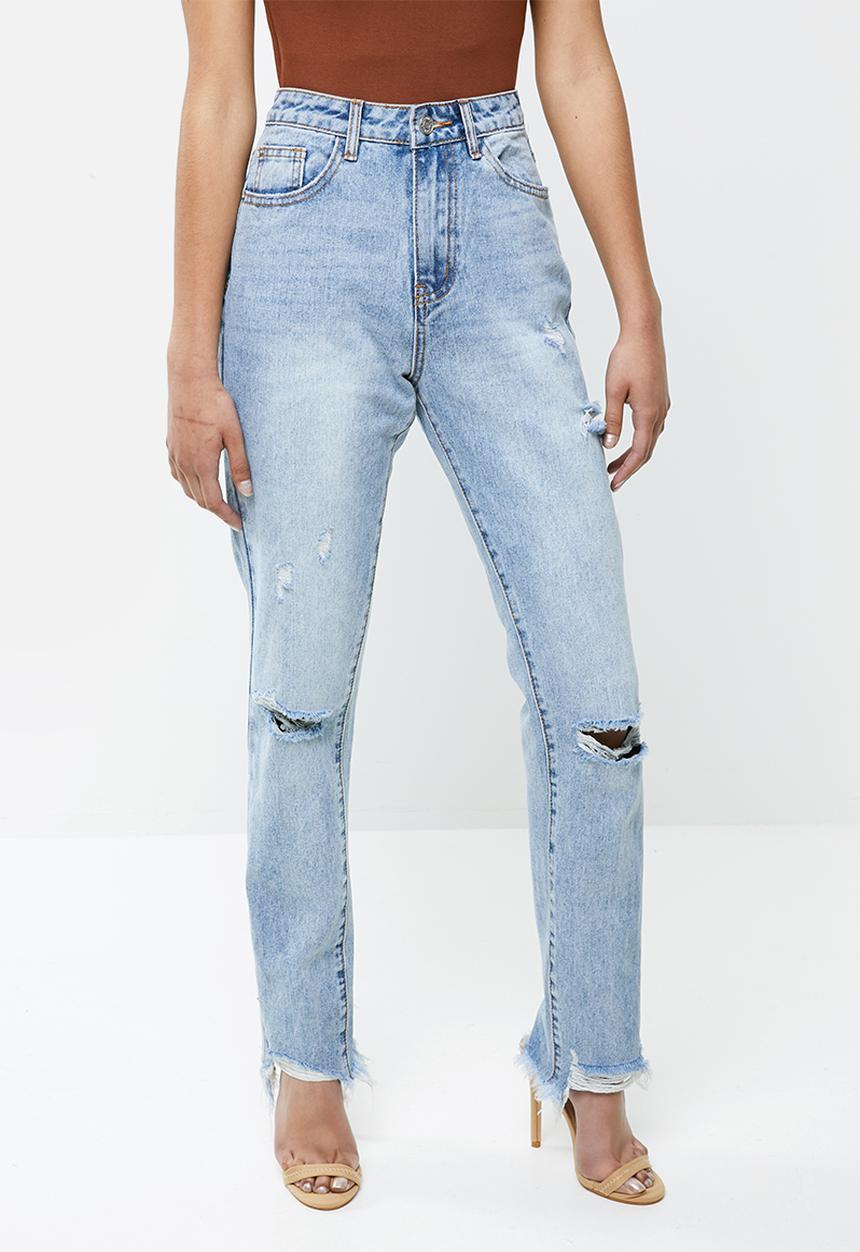 Missguided - Petite distress jeans - light blue