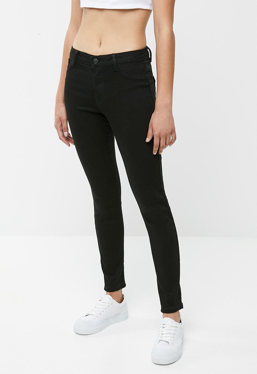 Missguided - Petite anarchy mid rise skinny jeans - black