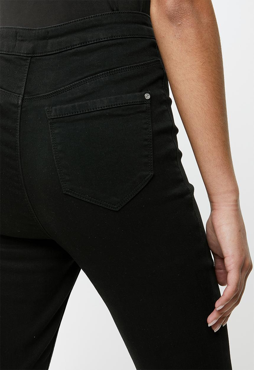 Missguided - Petite vice high waist slash knee skinny - black