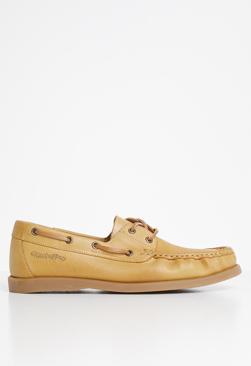 Grasshoppers - Deckskin leather boat shoe - whiskey