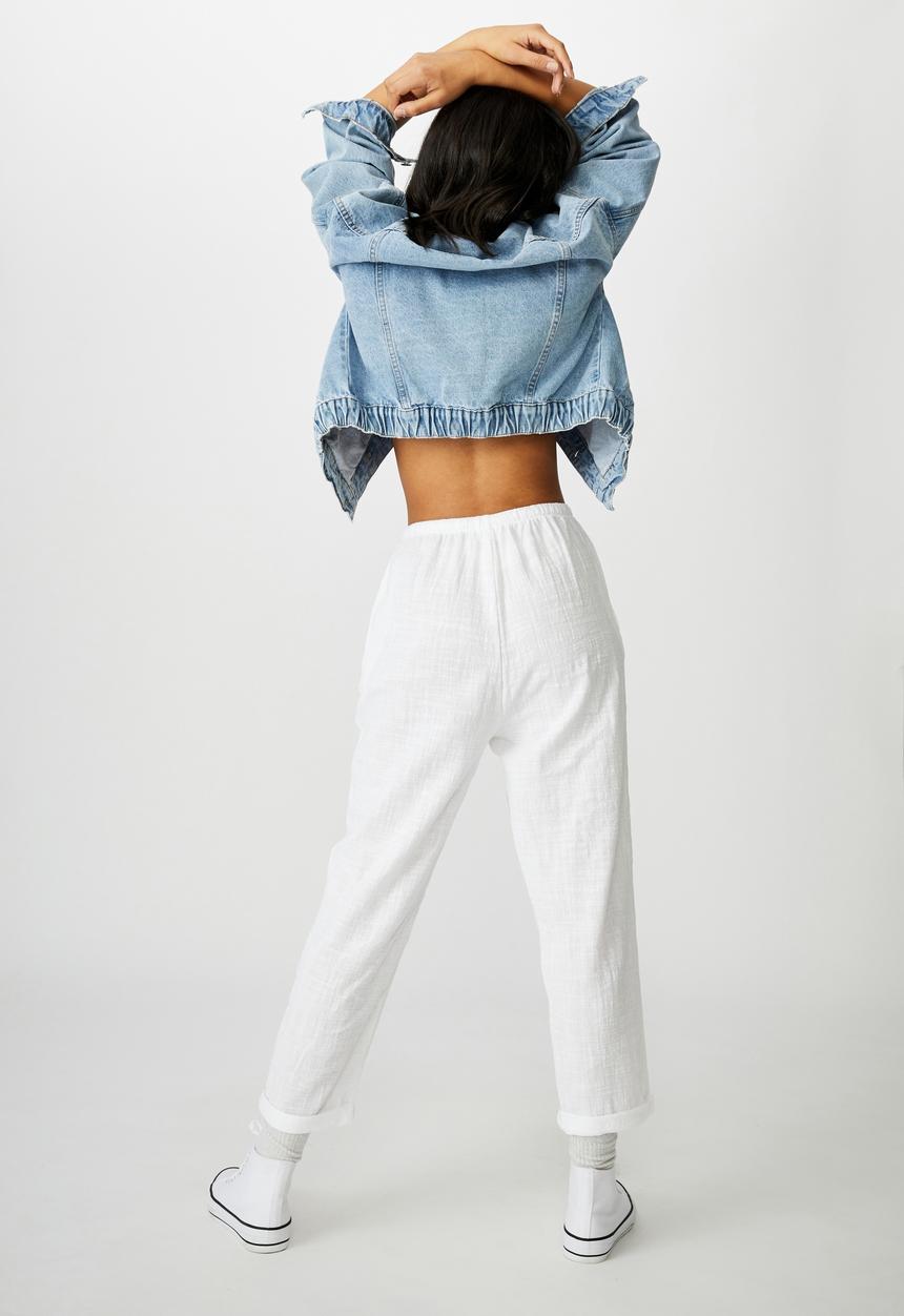 Cotton On - Cali pull on pant - white